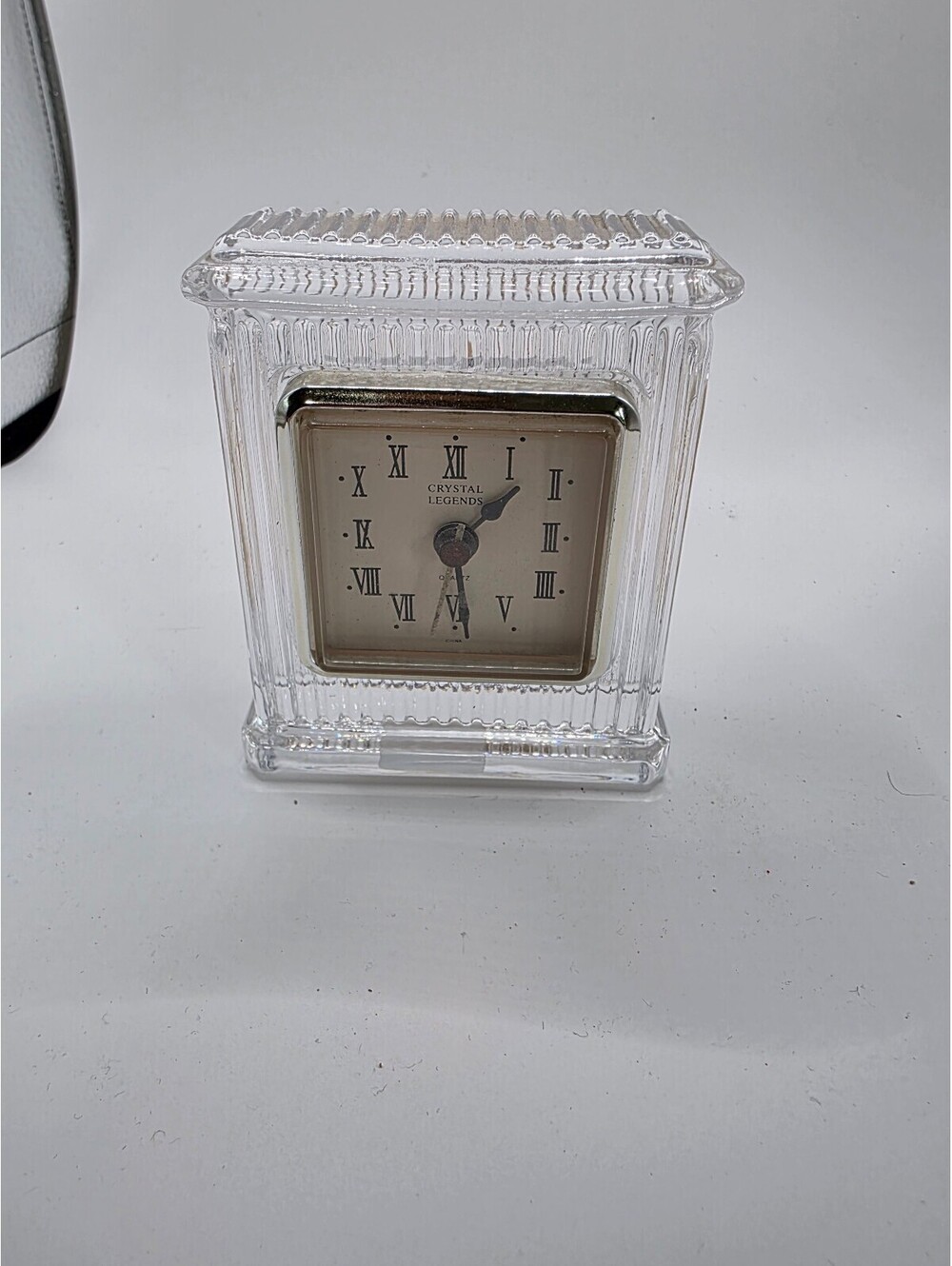 Vintage Godinger Crystal Legends 24% Lead Crystal Quartz Mantel Clock Working
